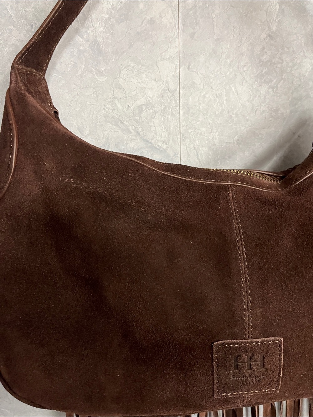 Haute Hippie Chocolate Brown Suede Fringe Short Shoulder Hobo Bag - Picture 5 of 12